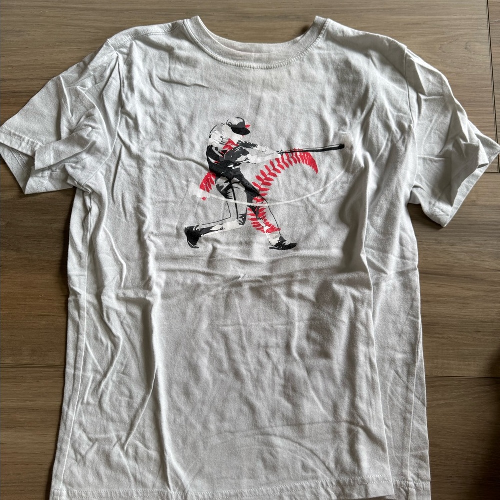 White Short Sleeve Tee with Dynamic Graphic Design